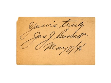 James J. Corbett Signed Card