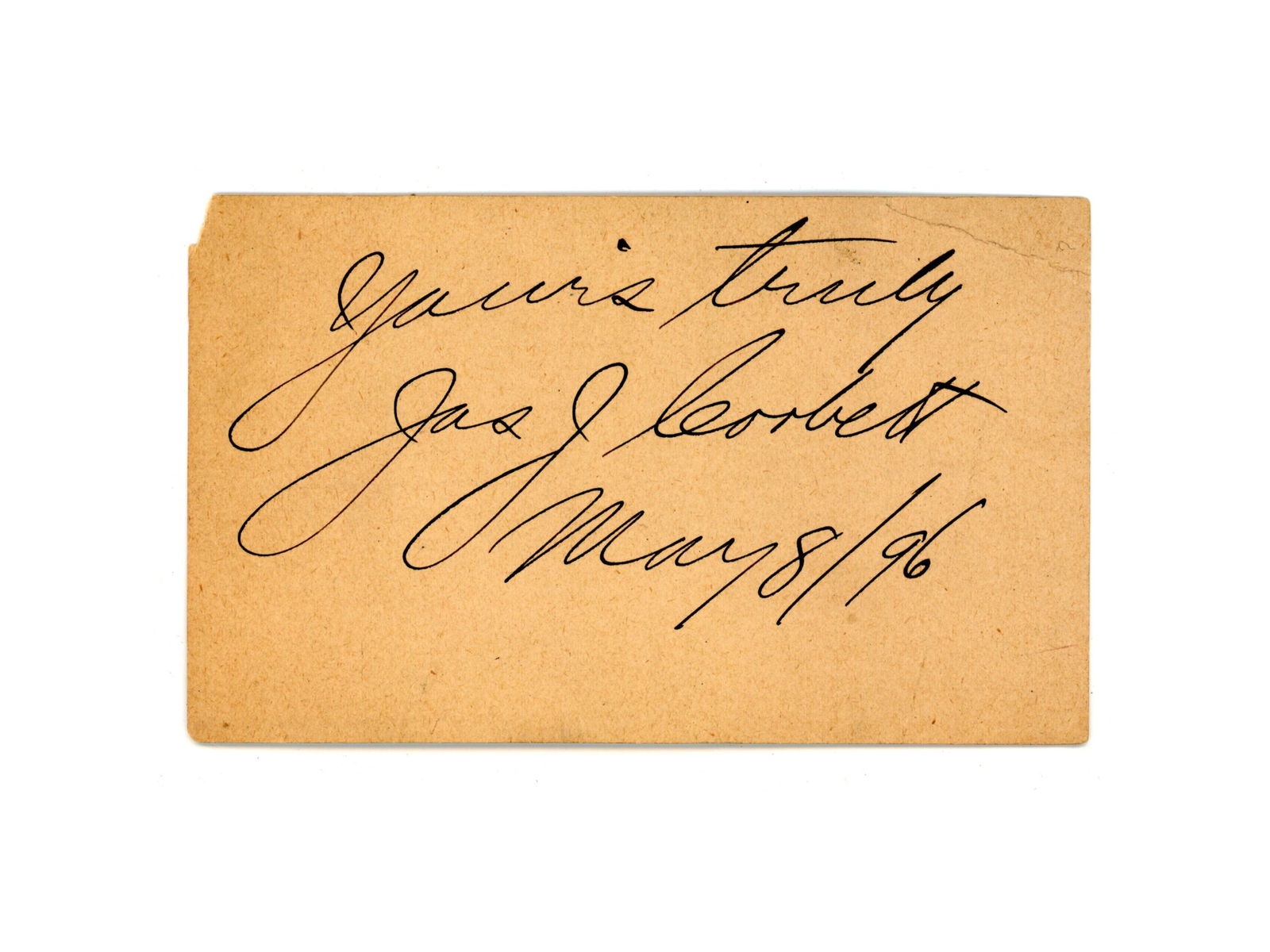 James J. Corbett Signed Card