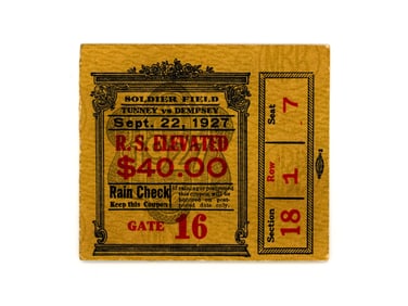 1927 Tunney vs. Dempsey Ticket Stub