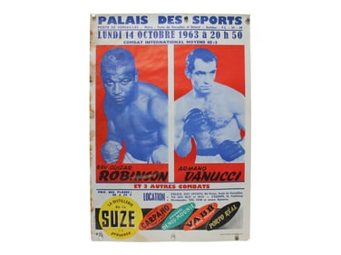 1963 Sugar Ray Robinson vs Vanucci Fight Poster