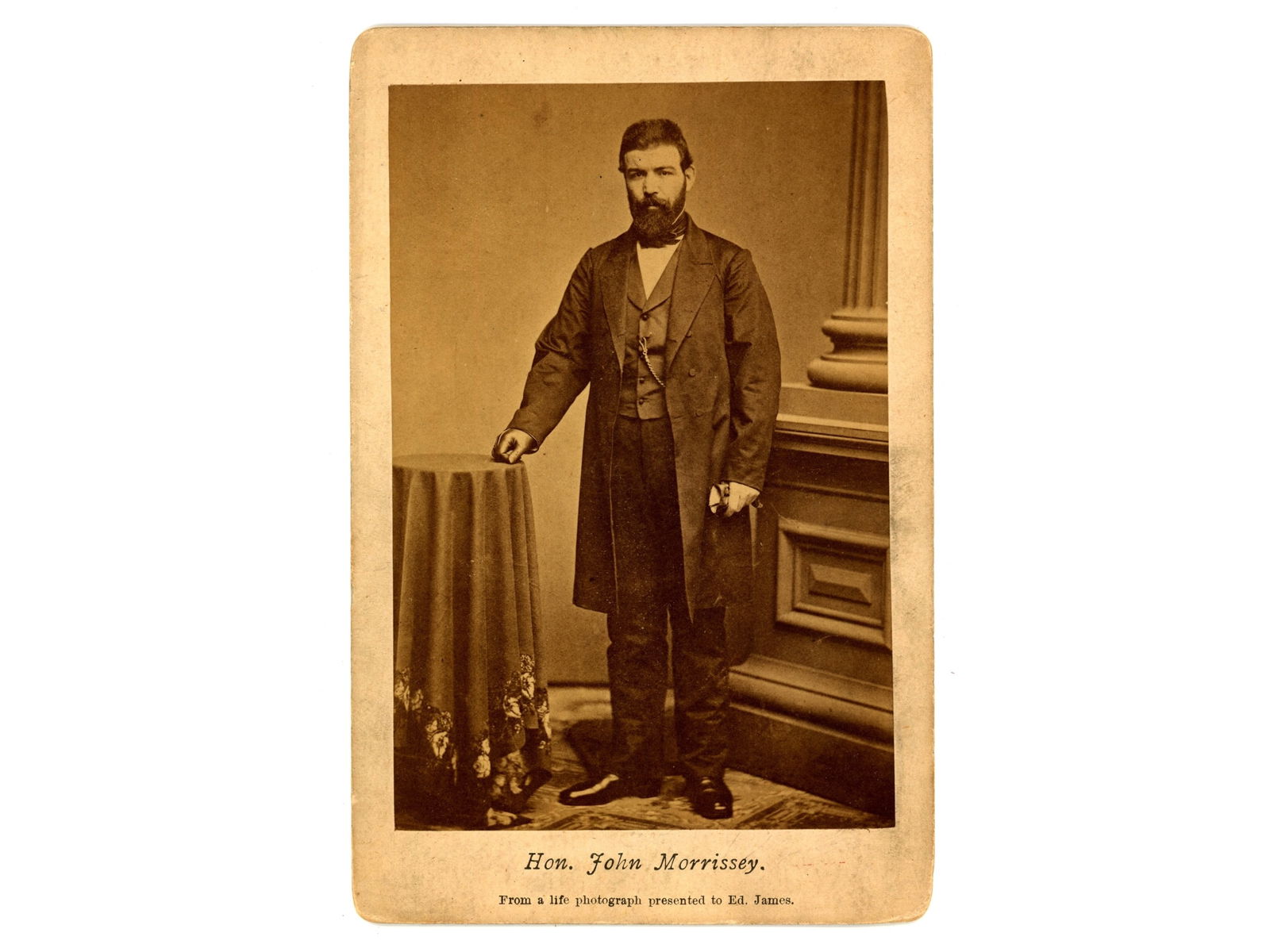 Boxing. Cabinet Card. Hon. John Morrissey (1 of 2)