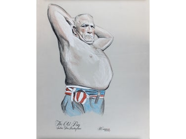 Tom Sharkey, Original Pastel Art by Robert Carson
