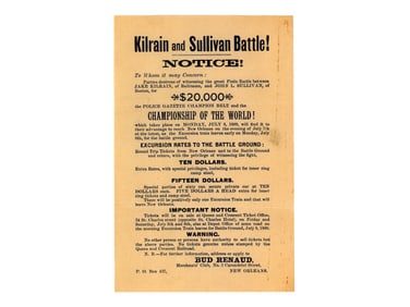 Rare. Kilrain and Sullivan Fight Broadside