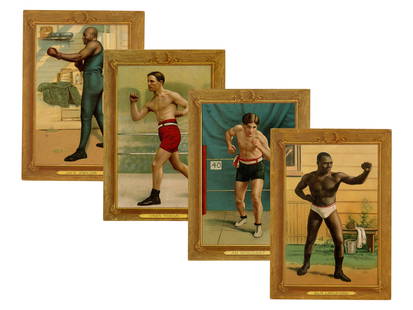 (12) Turkey Red T9 Boxing Cards: Includes Jack Johnson, Jimmie Gardner, Battling Nelson (2), Tommy Murphy, James Jeffries, Sam Langford, Ad Wolgast, Owen Moran, Packey McFarland, Jem Driscoll & Knock Out Brown. Nice Condition with so