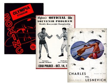 (3) Ezzard Charles Fight Programs