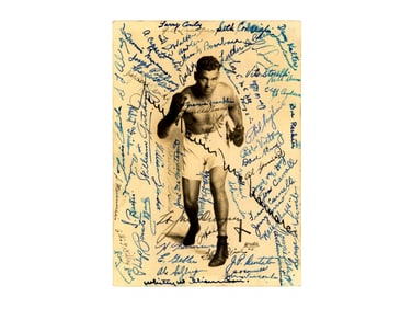 Jack Dempsey Photo Signed with Army Buddies