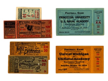 1920's Army Football Ticket Stubs
