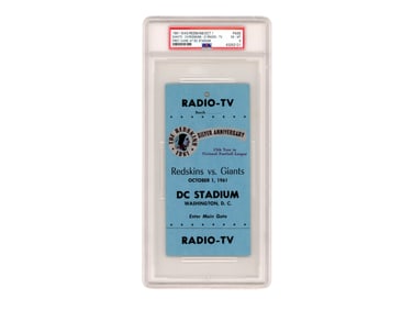 1961 DC Stadium First Game Ticket - PSA 6