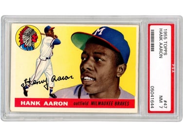 1955 Topps #47 Hank Aaron PSA 7