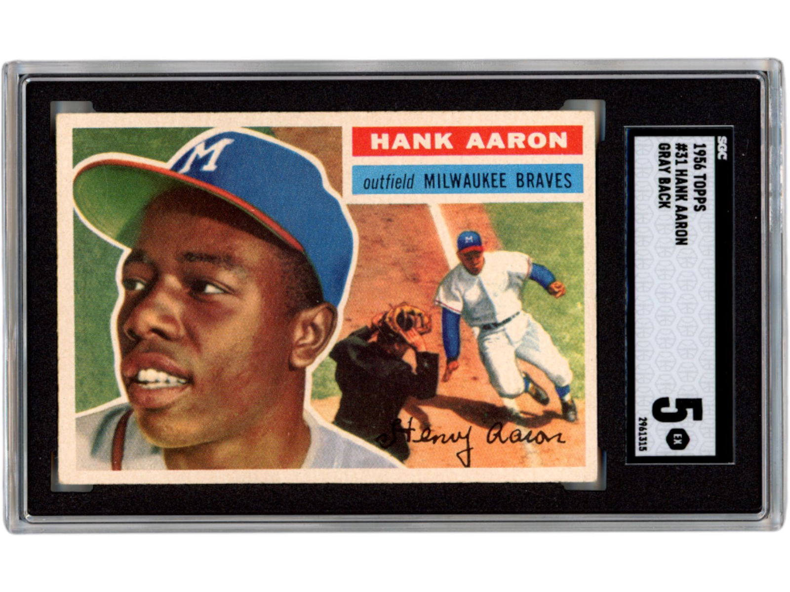 1956 Topps #31 Hank Aaron - SGC 5 (1 of 2)
