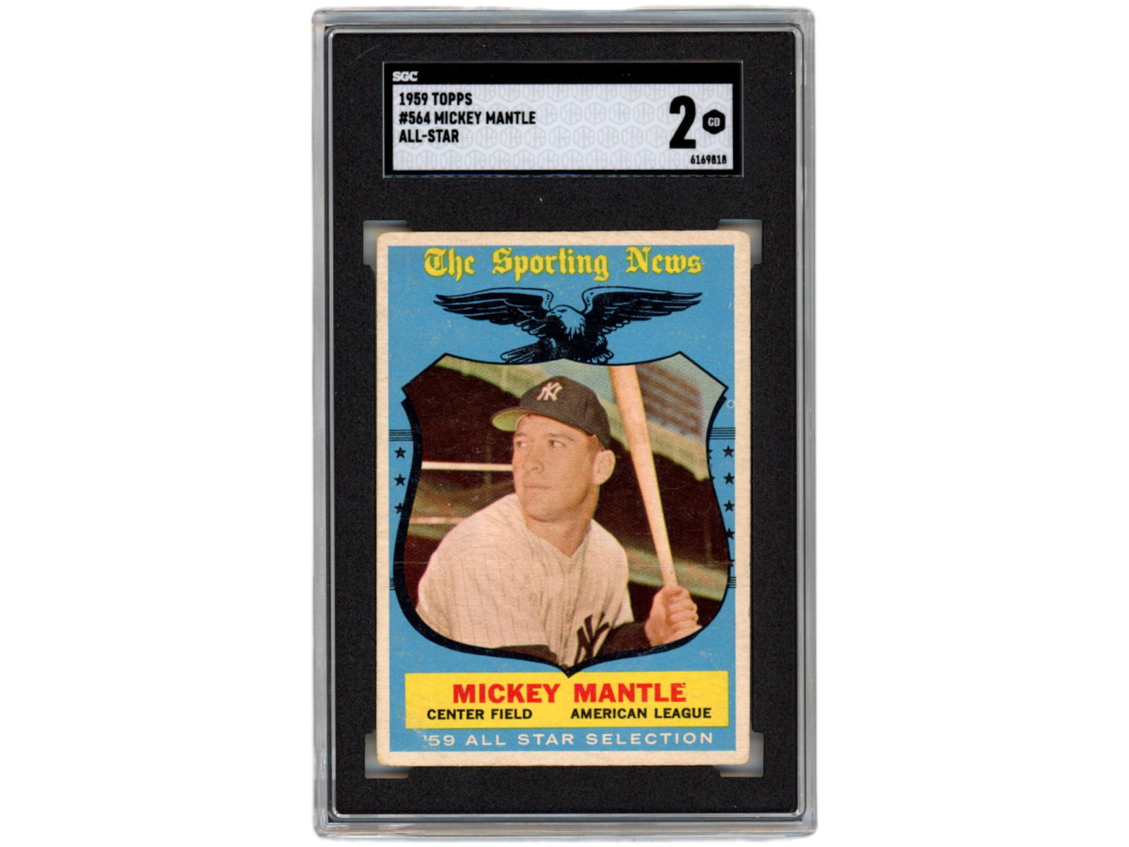 1959 Topps #564 Mickey Mantle - SGC 2 (1 of 2)