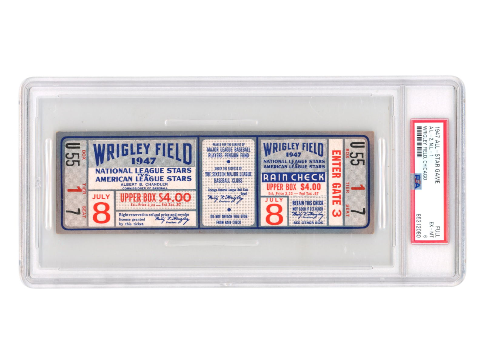 1947 All-Star Game Full Ticket - PSA 6 (1 of 2)