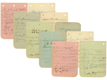 (34) 1930s Baseball Album Pages w/ 200+ Autographs