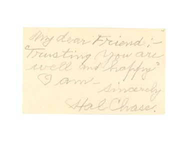 Hal Chase Signed Index Card - JSA