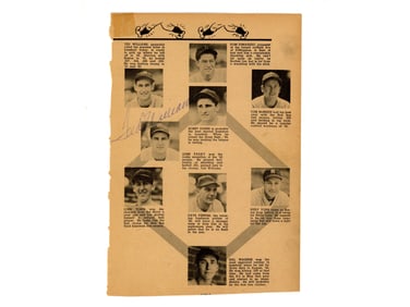 Ted Williams Signed Who's Who Page - JSA