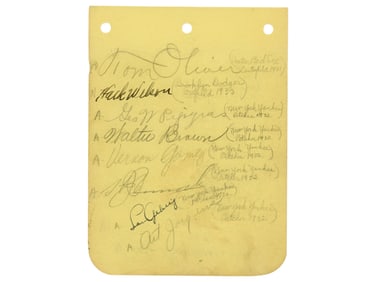 Lou Gehrig & Hack Wilson Signed Album Page