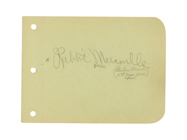Rabbit Maranville Signed Album Page