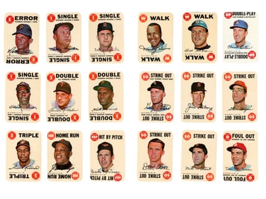(33) 1968 Topps Game Baseball Complete Set