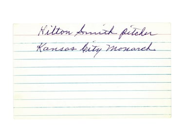 Hilton Smith Signed Index Card - Beckett
