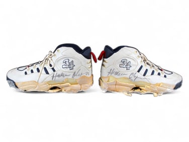 Hakeem Olajuwon Signed Basketball Shoes JSA