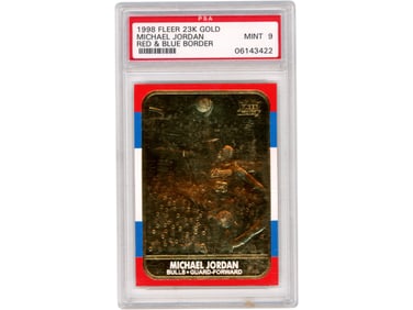 1998 Fleer 23K Gold Michael Jordan PSA Mint 9