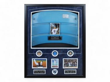 Derek Jeter Signed Card & Shadow Box Display