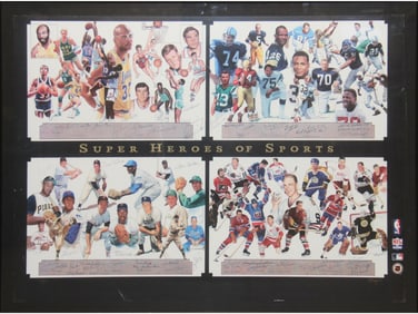 Super Heroes of Sports Multi Signed Lithograph