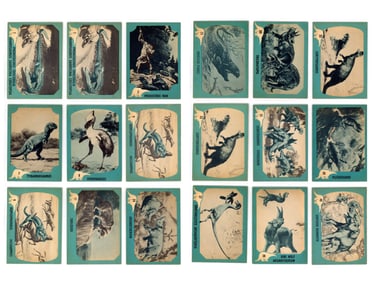 (33) 1961 Nu-Cards Dinosaur Series Cards