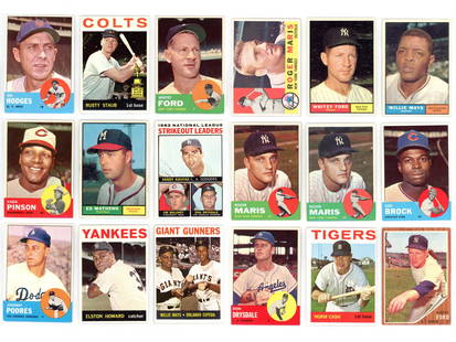 1960's Baseball Card Lot: Approx. (450) 1963 & 1964 Topps Baseball Cards with many high grade, some looking like they just came out of the packs but includes some lower grades as well. Great for Set builders with duplication.