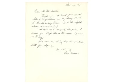 Earle Combs Signed Letter JSA