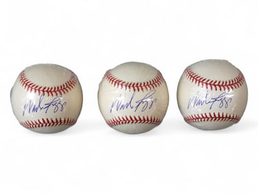 (3) Wade Boggs Signed 1996 WS Baseballs PSA/DNA