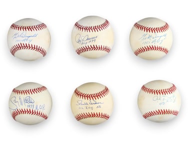(6) ROY-Inscribed Signed Baseballs