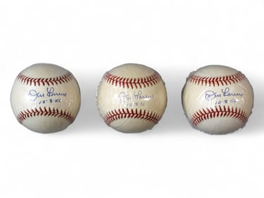 (3) Don Larsen Signed Baseballs "10-8-56" PSA/DNA