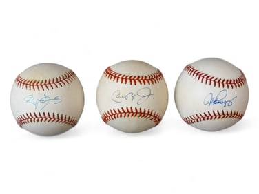 (3) Signed Baseballs - Rodriguez, Ripken, Clemens
