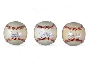 (3) Ozzie Smith "Wizard" Signed Baseballs