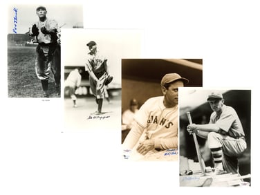 (4) HOF Signed Photos - Pipgras, Roush, Terry