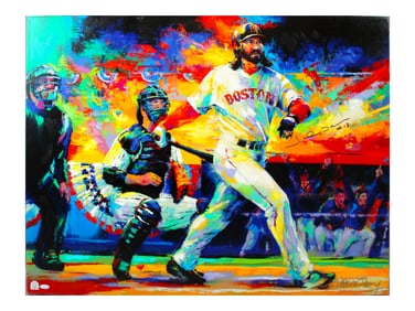 Johnny Damon Signed Giclee by Malcom Farley