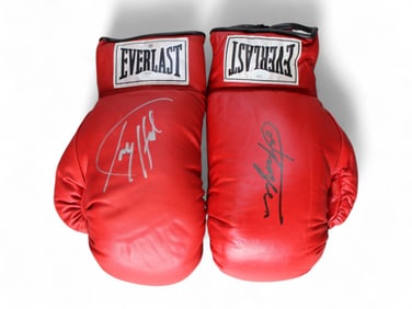 Joe Frazier & Larry Holmes Signed Boxing Gloves