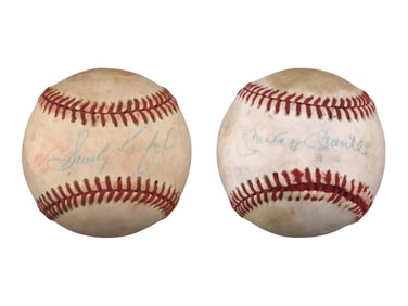 Mantle & Koufax Signed Baseballs - JSA