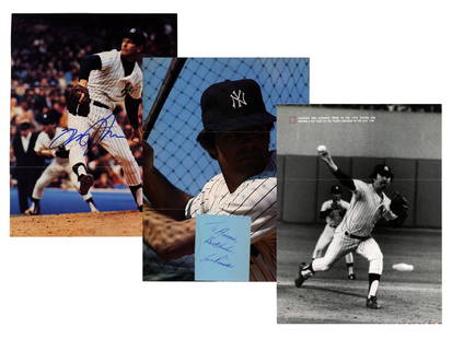 Lot of Mostly 1980's Signed Photos, Cards etc.: Approx. 150+ pieces includes signatures on photos, magazine pages, index cards etc. Mostly common players but some better. Most items are not third-party authenticated, but were acquired in person by