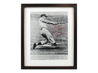 Roger Maris Signed Photograph: Roger Maris signed wire photo capturing his historic 61st home run?widely considered the definitive image of the moment that surpassed Babe Ruth?s single-season record. Inscribed "To Michael, Best Alw