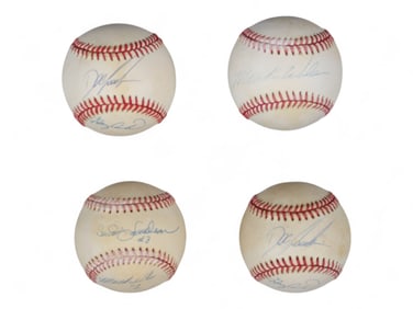 (4) Dual-Signed Mets Baseballs