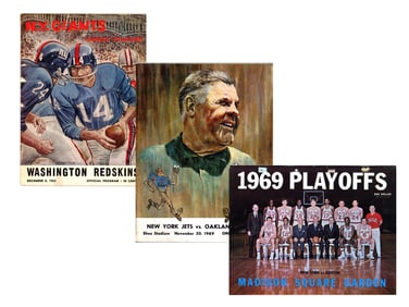 Vintage Giants, Jets, & Knicks Program Lot 1963-70