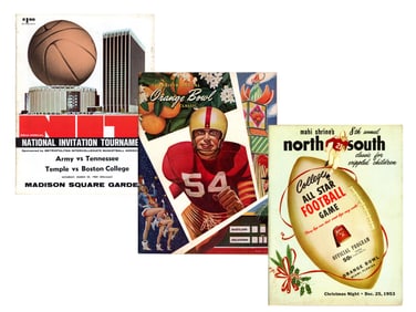 (9) Vintage College Sports Programs 1943-54