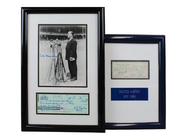 (2) Signed Checks incl. Chandler & Alston