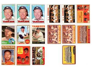 Mickey Mantle Topps Card Group (16 Cards)