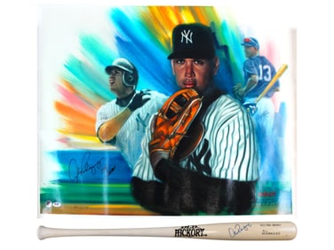 Alex Rodriguez Signed Bat & Giclee Print