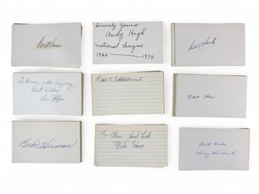 Sports Autograph Lot on Index Cards