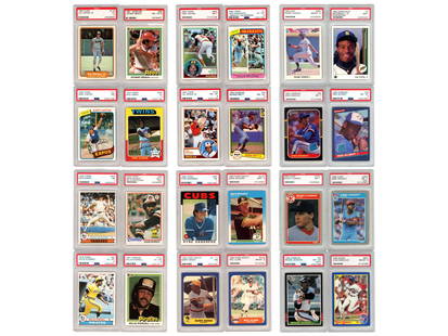 (66) PSA-Graded Modern Baseball Cards: Collection of 66 PSA-graded baseball cards from 1975 - 1995, featuring Hall of Famers, key rookies, and stars across three decades. From the 1970s: 1975 Topps Carl Yastrzemski (PSA 4), Rod Carew (PSA