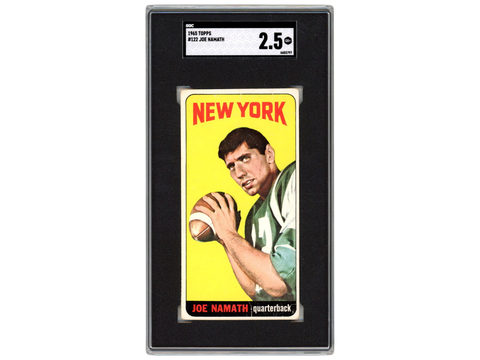 1965 Topps #122 Joe Namath Rookie SGC 2.5 (1 of 2)
